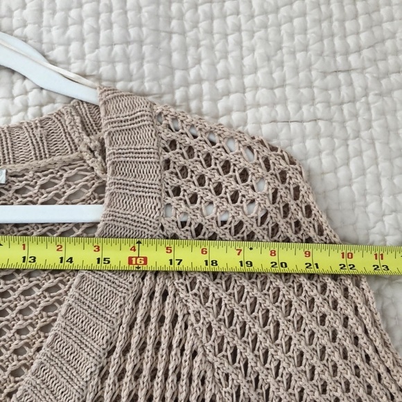 American Rag Open Knit Sweater Tan Cotton 3/4 Sleeve Scoop Neck Size 3X NWT - Picture 8 of 10
